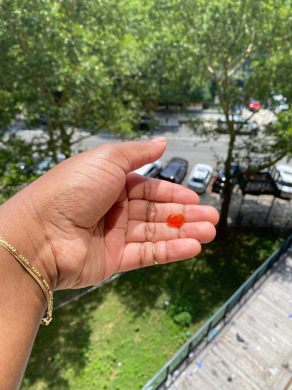 5 ct. Cabochon Natural Orange Onyx