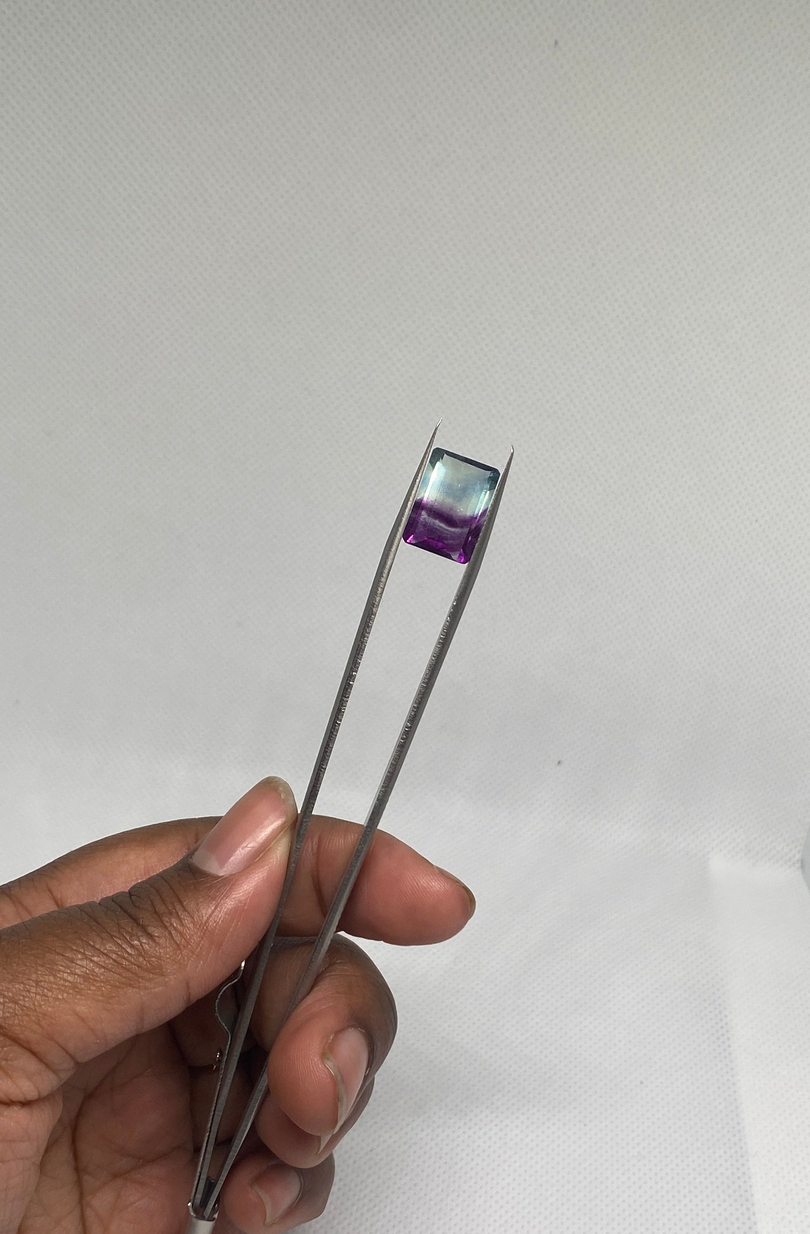 Emerald Cut Bi-Color Flourite
