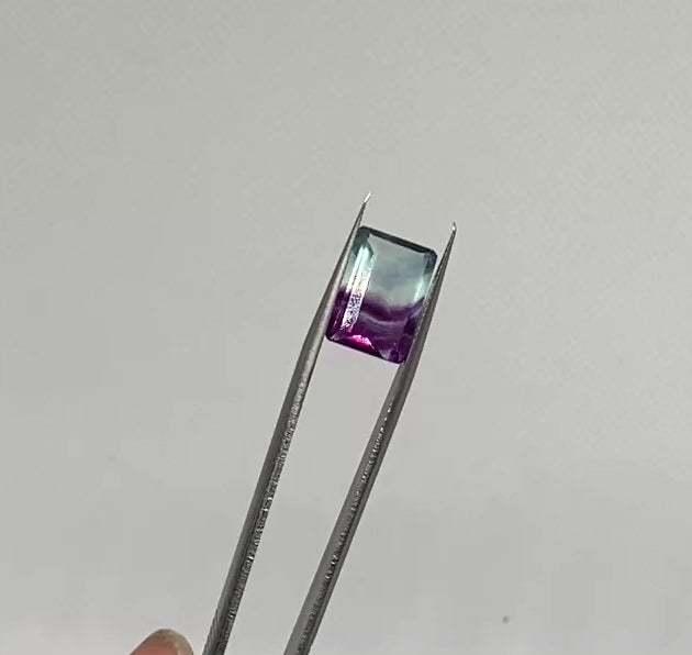 Emerald Cut Bi-Color Flourite
