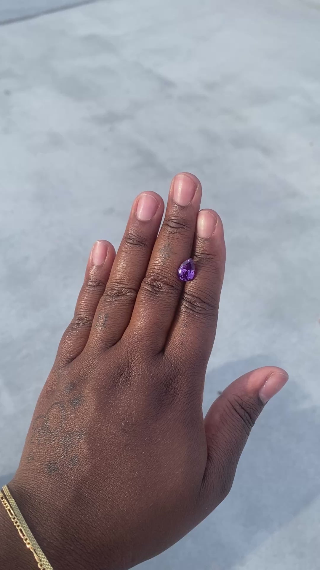 2.95 ct. Lab-Grown Pear Cut Purple Sapphire